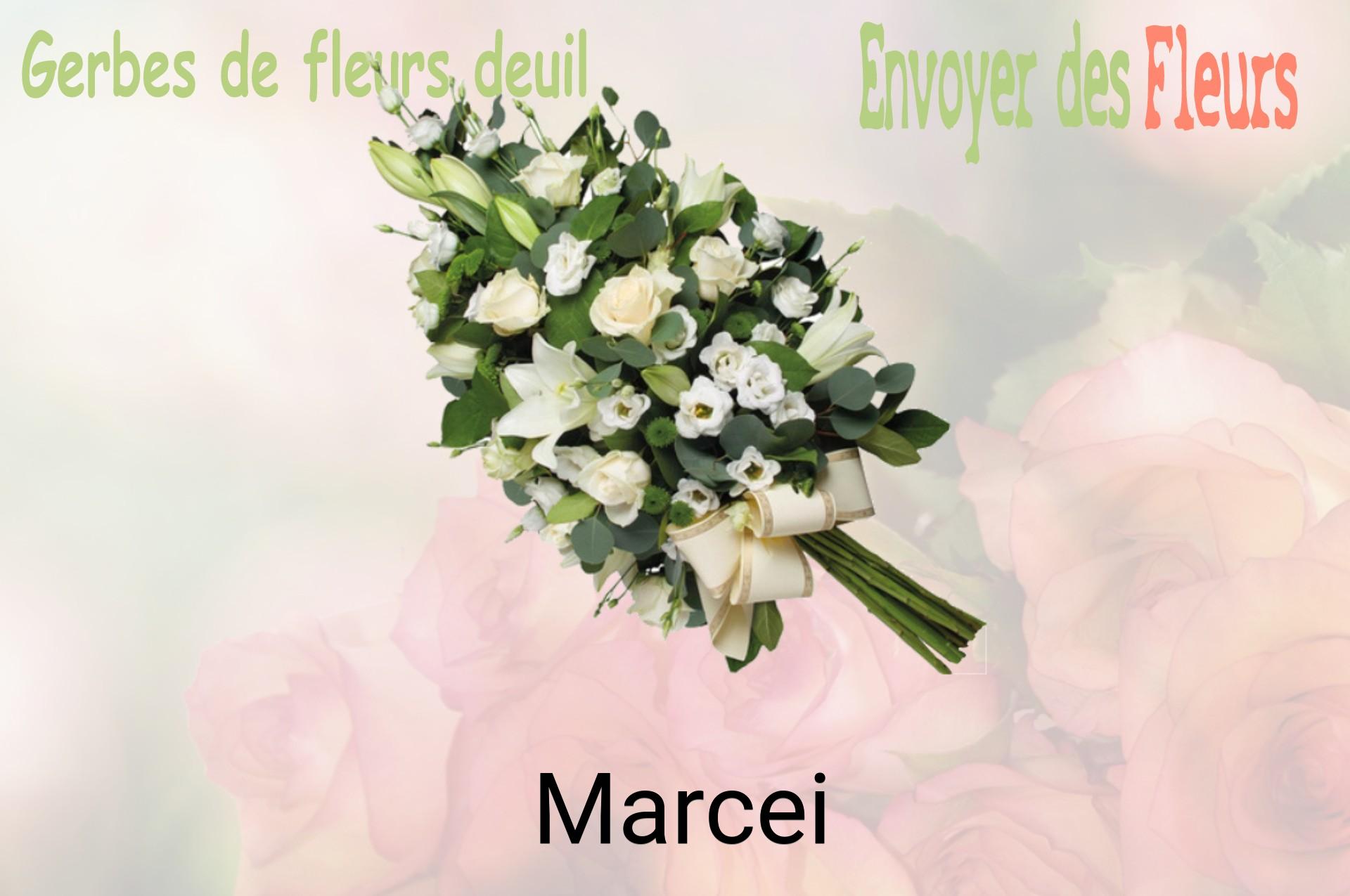 Gerbe de fleurs de deuil livrée à Marcei